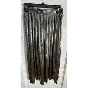 Vintage Silver Metallic Skirt Size 8 Eighties Glam Disco Club Shiny Sexy Dancing